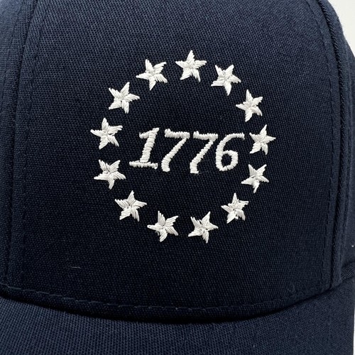 1776 Hat Cap Fitted Mens L/XL Navy Blue Embroidered Patriotic Flexfit - Picture 10 of 16