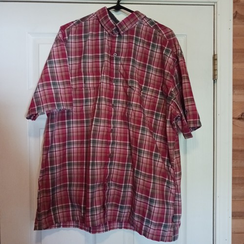 Kuhl Hemd mit Knopfleiste Herren XXL rot kariert Kurzarm Taschen
