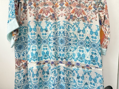 johnny was women's size M embroidered silk multicolor patchwork kimono $500 - Picture 12 of 23