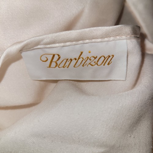 VINTAGE BARBIZON kleines langes NACHTHEMD SATIN BESTICKT SPITZE LANGARM - Bild 10 von 10