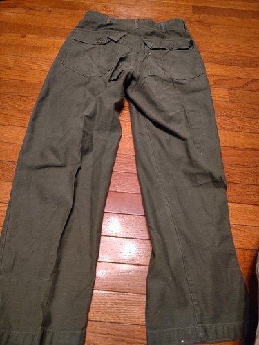 Pantaloni pantaloni vintage epoca Vietnam US Army OG-107 raso fatica USA 34 X 31 BELLI - Foto 13 di 16