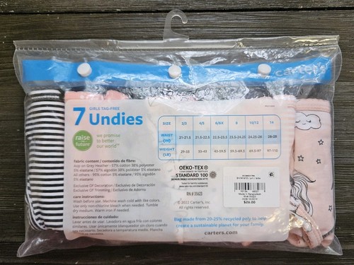 Carter's Girls 7-Pack Stretch Cotton Undies Panty 4-5, 8, 10-12, 14 NWT - Picture 14 of 26