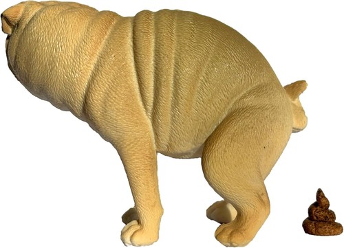 Collectibles Pooping Pug Puppy Statue Realistic Funny Dog Figurine,Creative... - Picture 2 of 8