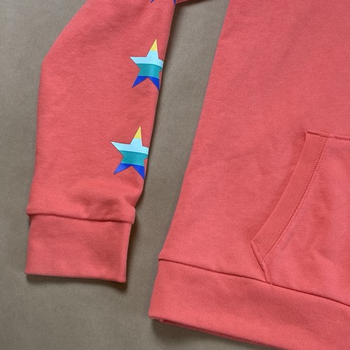 GAP M Medium Long Sleeve Full Zip Active Hoodie Sweatshirt Coral Stars Sleeve - Picture 2 of 14
