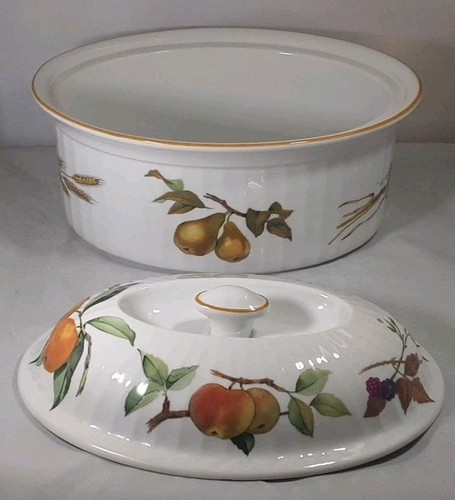 SELTENE ROYAL WORCESTER EVESHAM 10 ZOLL OVAL EX GROSSE KASSEROLLE & DECKEL OFEN - Bild 15 von 24