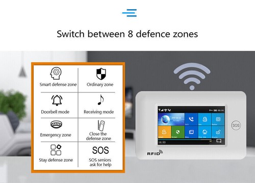 E38 WiFi+4G SMS Wireless Touch Keypad Home Security Alarm System+Tuya APP+Alexa - Picture 11 of 22