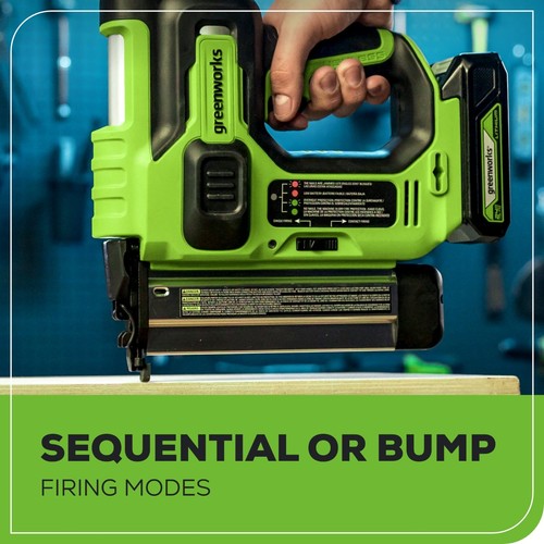 Greenwork Chiodatrice 24V Cordless 18GA Brad 100 Colpi/min 110 Unghie Rivista - Foto 6 di 11
