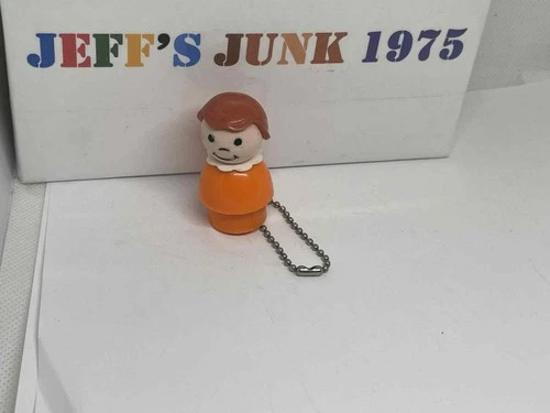 Vintage Fisher-Price Little People girl orange dress Key Chain (missing tag)