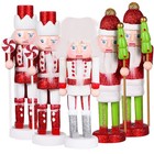  5 Pcs Nutcracker Soldier Statue Decor Miniature Figures Christmas Ornament