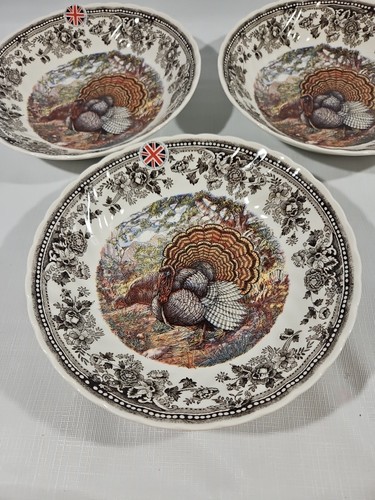 3 Queen's Majestic Beauty Truthahn Servieren Suppe Salat Schüssel 8,75" England - Bild 2 von 12