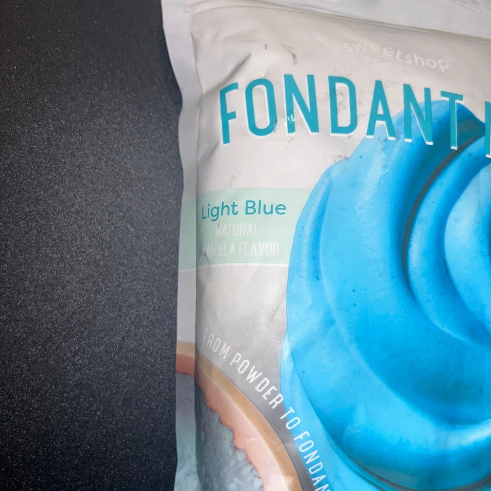 Nueva mezcla de fondant vainilla azul claro Sweetshop 24 oz EXP 2027 Foto 4 de 4