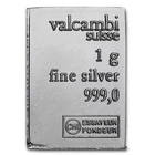 1 Gram Valcambi .999 Fine Silver Bar