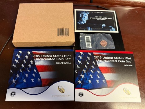 2019 P&D Stempelglanz Kursmünzensatz mit "W" Cent Orig PKG/COA