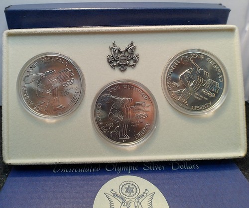 1983 P D S Uncirculated Olympic Silver Dollars Collector Set OGP w/ COA - Picture 7 of 9