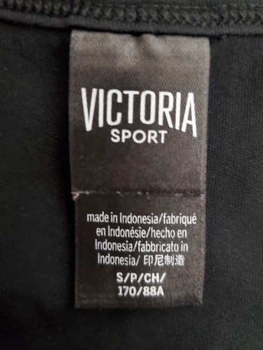 Victoria Sport Black Strappy Back Tank Top Pink LOVE Logo Women's Small. - Picture 7 of 8