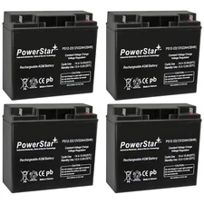 PowerStar 4 Pack - 12V 22Ah AGM Battery for EW72 Mobility Scooter Wheelchair