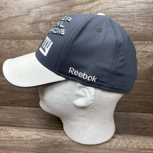 New York Giants Super Bowl Champs XLVI Reebok Cap Hat Gray Stretch One Size - Picture 2 of 10