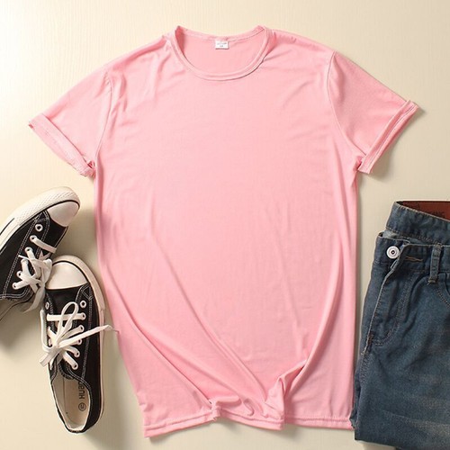 T-shirt estiva nuova uomo e donna seta latte girocollo bianca top causale - Foto 9 di 10