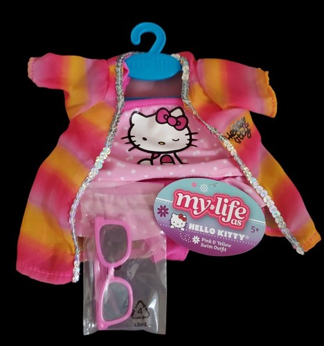 My Life As Hello Kitty Pink & Yellow Swim Outfit for 18" Doll Pink Sunglasses - Picture 1 of 5