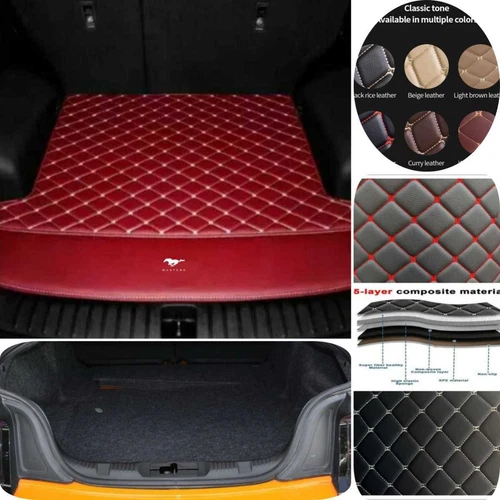 For Ford Mustang Coupe/Convertible Car Floor Mats & Trunk Mat Waterproof Carpets - Picture 46 of 52