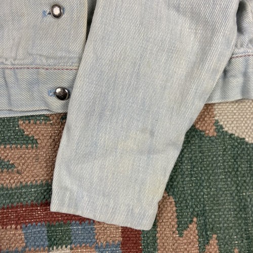 Vintage 60s Sears Hippie Mushroom Embroidered Denim Jacket Youth Size 3 - Picture 4 of 10