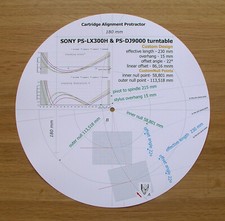 Sony PS-LX300H  Sony PS-DJ9000 Custom Designed Tonearm Alignment Protractor
