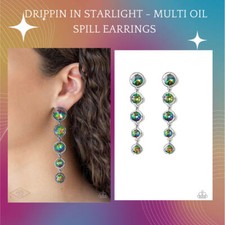 Paparazzi    Drippin in Starlight    Multi Earrings   Oil Spill   VHTF   NWT