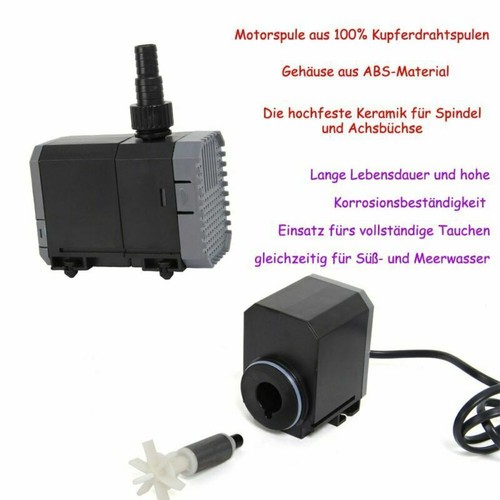 Teichpumpe Bachlaufpumpe Wasserpumpe Filterpumpe Aquarium Tauchpumpe 7W 500L/h - Bild 5 von 11
