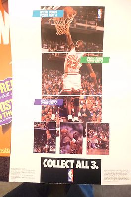 vintage 1989 Michael Jordan Wheaties Poster Set (3) all 3 posters
