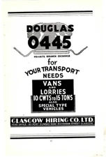 1960 Print Ad Glasgow Hiring Co Ltd Transport Needs Vans Lorries Special Type
