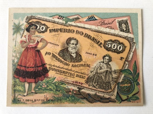 LOT of 6 J Bognard Currency Series Uncle Sam Advertising Victorian Trade Card X6 - Bild 5 von 8