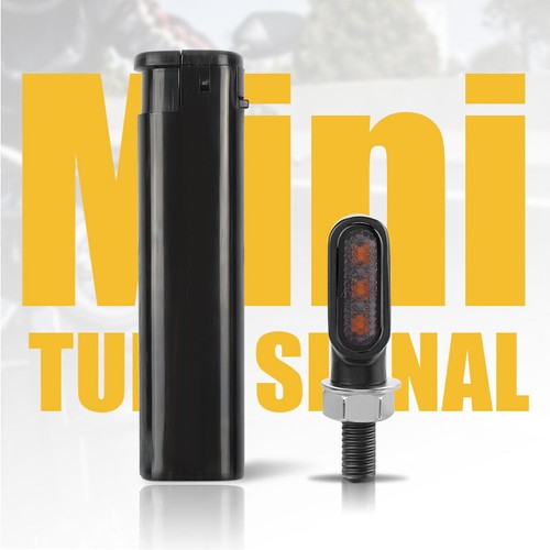 2X Mini intermitente de luz LED negro para motocicleta para Bobber Café Racer - Imagen 10 de 10