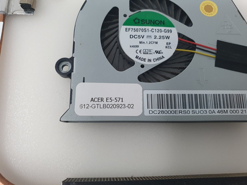Acer Aspire E5-571 Fan DC28000ERS0 CPU Cooling Fan Heatsink AT1540020F0 - Picture 6 of 12