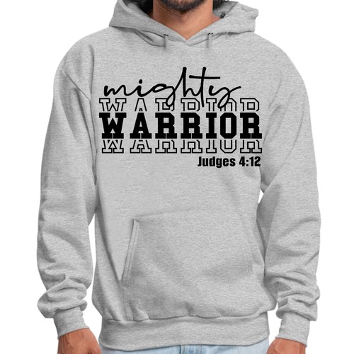 Herren Grafik Hoodie Mighty Warrior schwarz Illustration - Bild 18 von 54