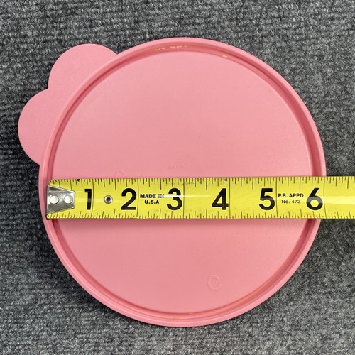 Tupperware #2541D Replacement Pink Seal Butterfly Tab 6" Lid Only - Picture 3 of 3