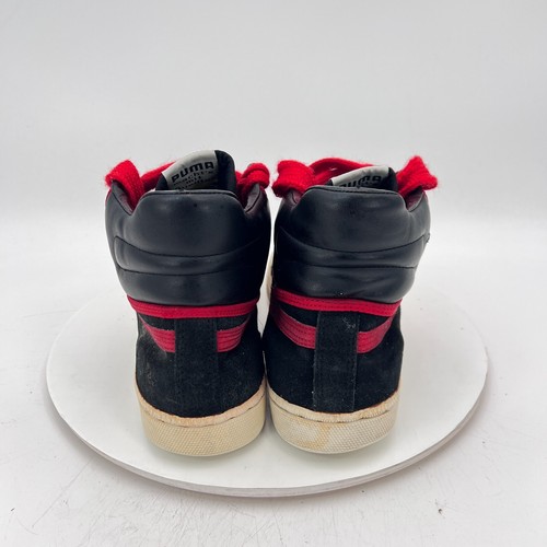 Vintage Puma First Round S Men Size 9.5 Black Flame Scarlet Shoes Made in Taiwan - Picture 5 of 15