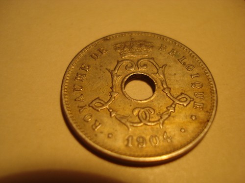 Belgium 1904 French Text Large Date 5 Centimes Coin Belgique KM54 2.5g 19mm - Picture 2 of 8