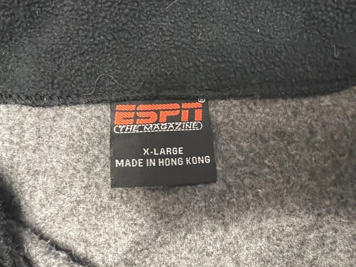 Men's ESPN The Magazine Pullover 1/4 Zip Sweatshirt Fleece Gray w/ Logos XL - Picture 4 of 13