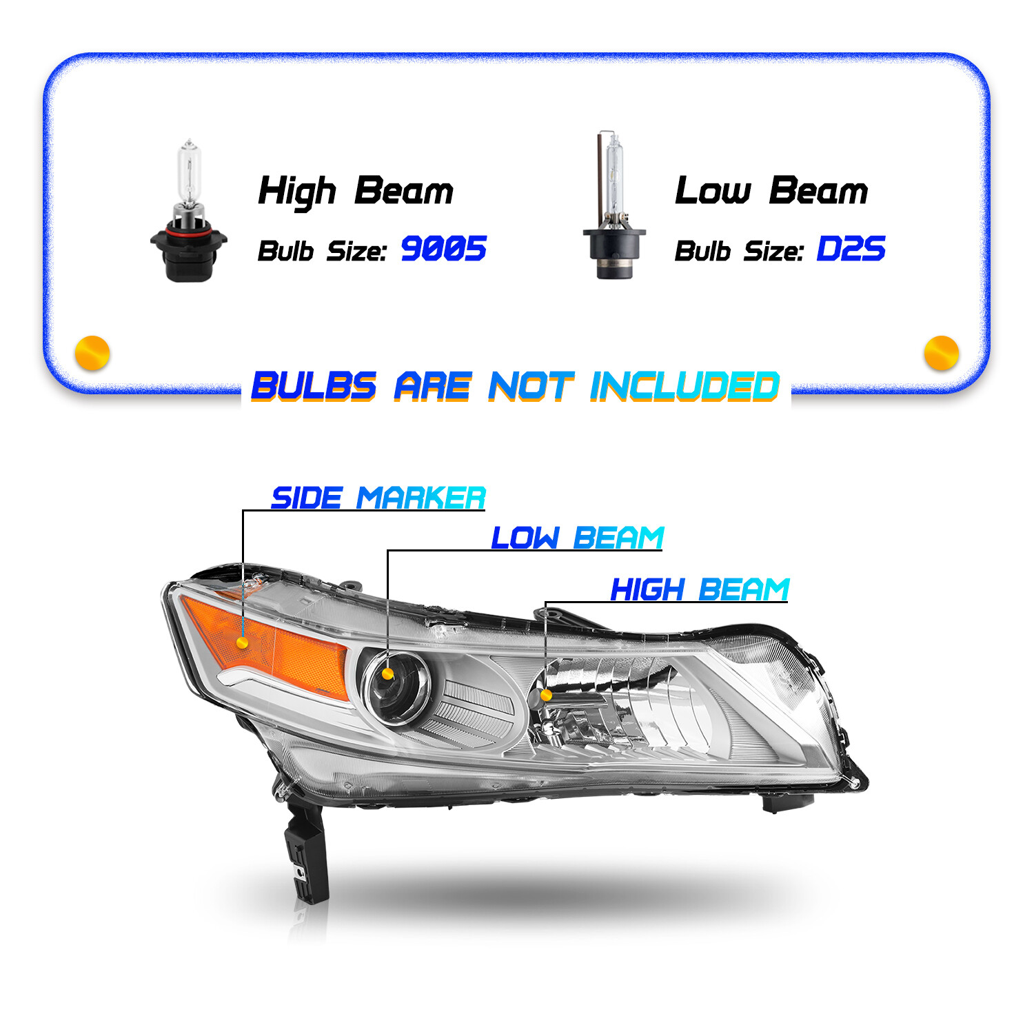 [Factory Style] HID Headlights Assembly Pair LH+RH For 20092014 Acura