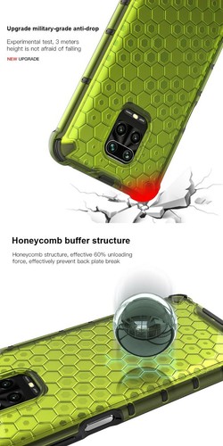 For Xiaomi Redmi Note 9T 9S 8 9 Pro 9A 9C Honeycomb Clear Shockproof Case Cover - Picture 5 of 12