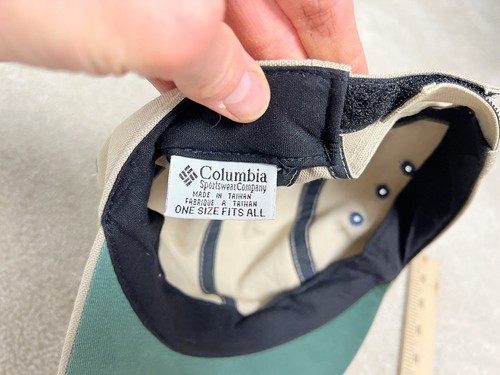Vintage Columbia Hat Cap Adult Beige Strap Back Long Bill Outdoors Cotton Sun - Picture 17 of 19