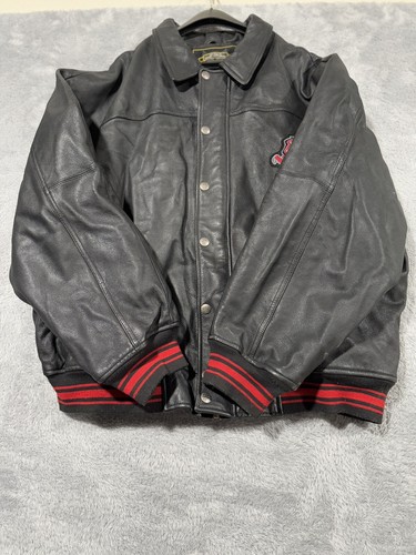 Giacca di pelle AVIREX anni 90 3XL King Casino Gambler Bomber Varsity full zip nera - Foto 5 di 18