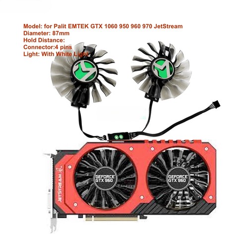 Fan Cooer for Palit GeForce GTX 950 960 1060 Super JetStream VGA GA92S2H Light - Picture 2 of 8