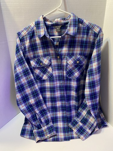 Eddie Bauer Damen Größe L klassische Passform Knopfleiste Flanellshirt
