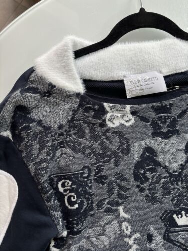 elisa cavaletti Sweater Pullover Blau Offwhite Strass Perlen NEU L/XL - Bild 4 von 7
