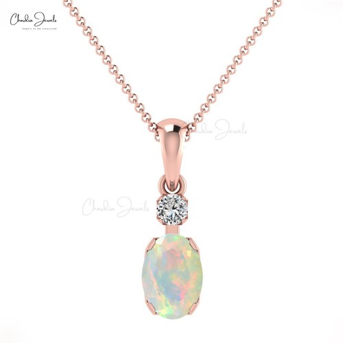 Dangle Pendant 1/2 CT Fire Opal Christmas Pendant 14k Solid Gold Diamond Jewelry - Picture 15 of 22