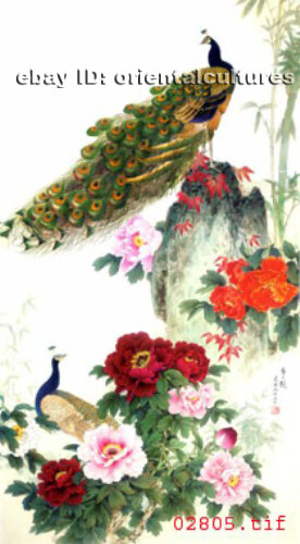 Chinese 100%natural mulberry silk thread,su hand embroidery kits:peacock feather - Picture 7 of 12