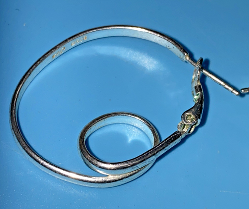 Jazlaine JAZ Italy 925 Sterling Modernist Hoop Dangle French Clip Earrings NOS - Picture 7 of 16