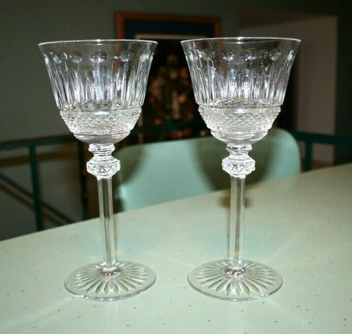 Ajka Fabergé Xenia Klar Kristall 8" Hoch Weingläser Kelche - 2er Set - Bild 1 von 8