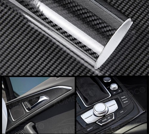 7D Glossy Carbon Fiber Vinyl Film Car Interior Wrap Stickers Auto Accessories AA - Picture 14 of 24